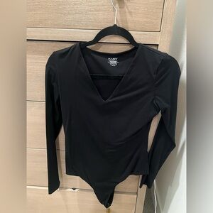 Pumey Black V-Neck Bodysuit